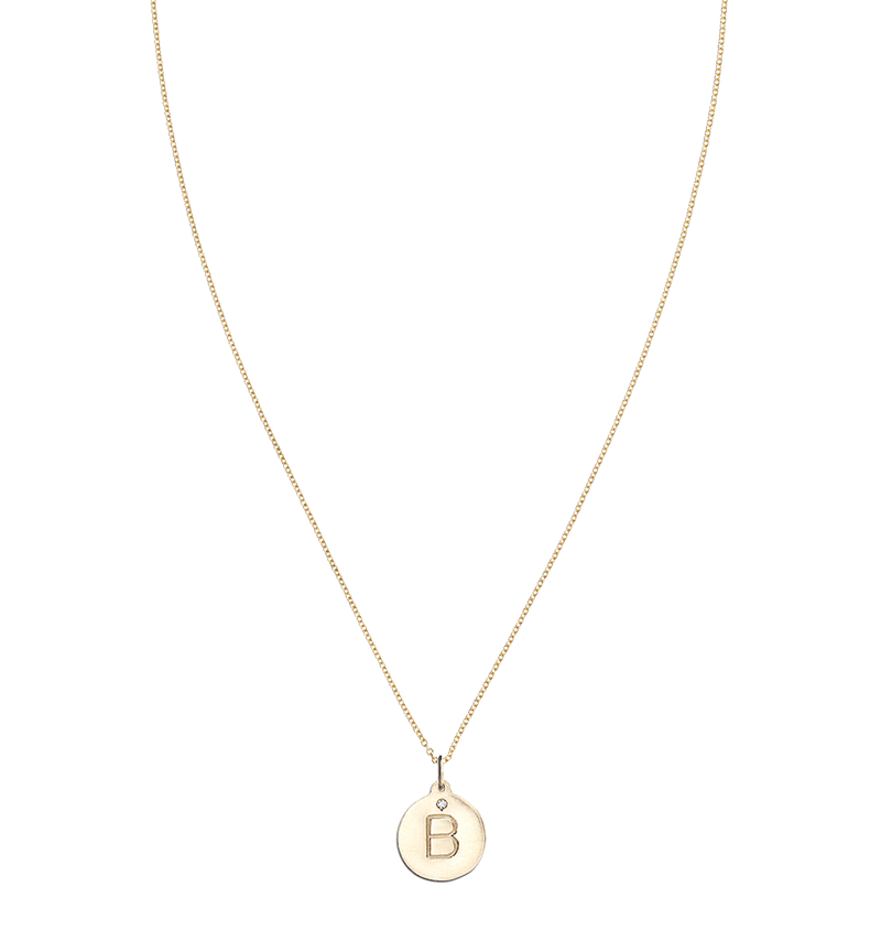 "B" Alphabet Charm 14k Yellow Gold With Diamond Jewelry For Necklaces And Bracelets From Helen Ficalora Every Letter And Initial Available