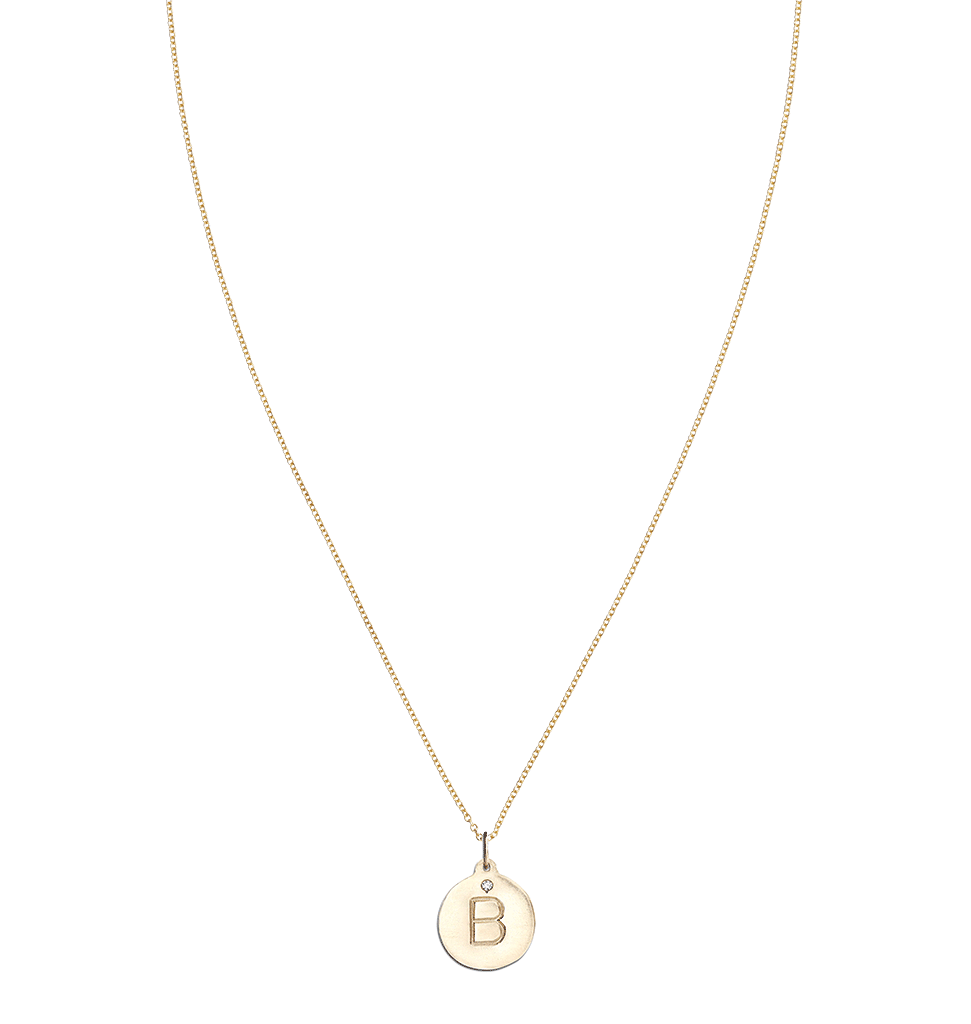 "B" Alphabet Charm 14k Yellow Gold With Diamond Jewelry For Necklaces And Bracelets From Helen Ficalora Every Letter And Initial Available
