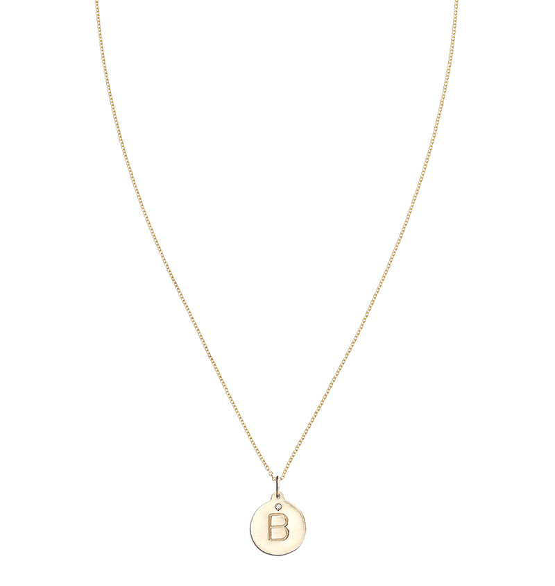"B" Alphabet Charm 14k Yellow Gold With Diamond Jewelry For Necklaces And Bracelets From Helen Ficalora Every Letter And Initial Available