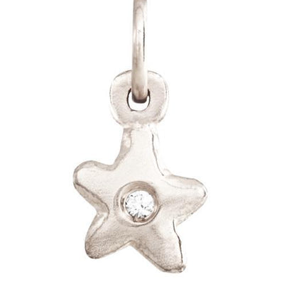 Helen Ficalora Tiny Gold Star Charm With Diamond
