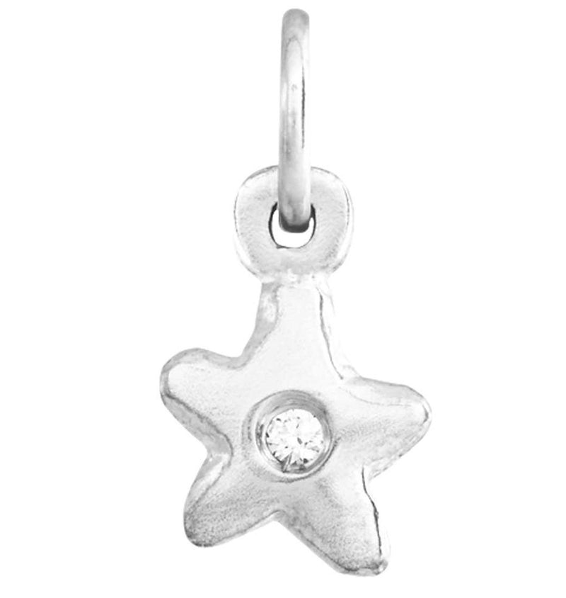 Helen Ficalora Tiny Gold Star Charm With Diamond
