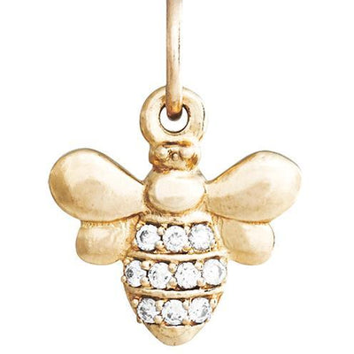 Bee Mini Charm Pavé Diamonds Jewelry Helen Ficalora 14k Yellow Gold For Necklaces And Bracelets