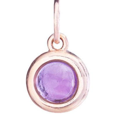 Birth Jewel Cabochon Charm With Amethyst Jewelry Helen Ficalora 14k Pink Gold