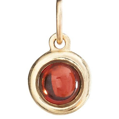 Birth Jewel Cabochon Charm With Garnet Jewelry Helen Ficalora 14k Yellow Gold