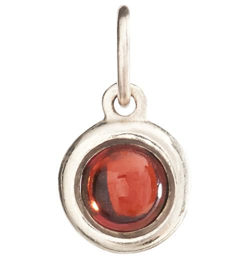 Birth Jewel Cabochon Charm With Garnet Jewelry Helen Ficalora 14k White Gold