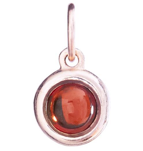 Birth Jewel Cabochon Charm With Garnet Jewelry Helen Ficalora 14k Pink Gold