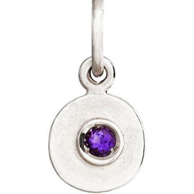 Birth Jewel Mini Disk Charm With Amethyst Jewelry Helen Ficalora 14k White Gold For Necklaces And Bracelets