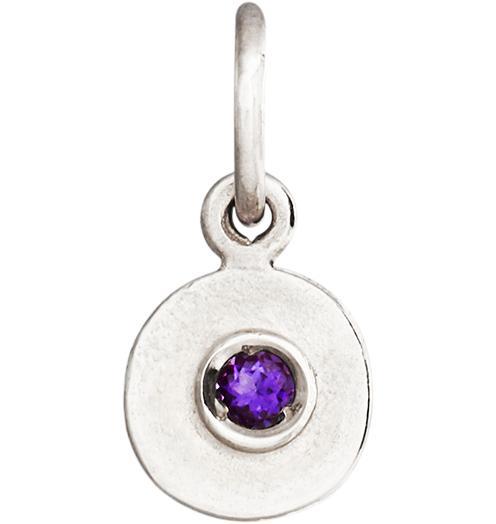 Birth Jewel Mini Disk Charm With Amethyst Jewelry Helen Ficalora 14k White Gold For Necklaces And Bracelets
