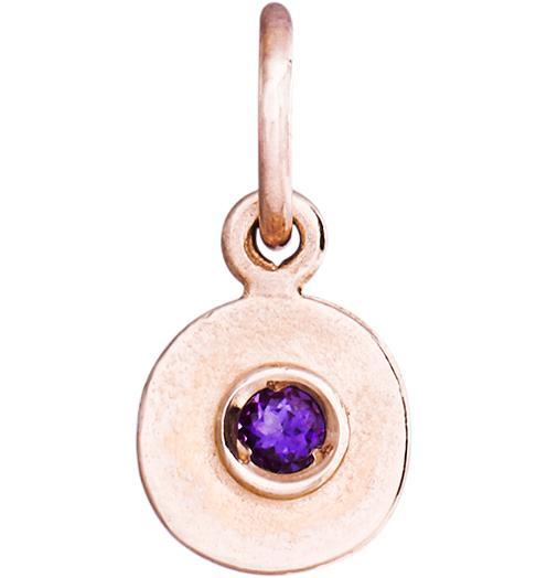 Birth Jewel Mini Disk Charm With Amethyst Jewelry Helen Ficalora 14k Pink Gold For Necklaces And Bracelets