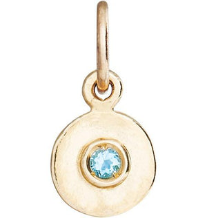Birth Jewel Mini Disk Charm With Aquamarine Jewelry Helen Ficalora 14k Yellow Gold For Necklaces And Bracelets