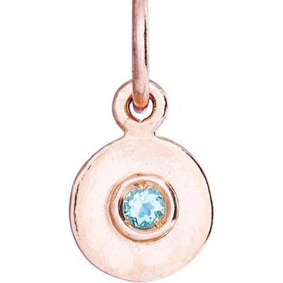 Helen Ficalora 14k Rose Gold Small Aquamarine Birthstone Charm for Necklaces & Bracelets