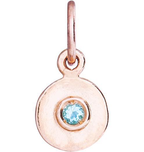 Helen Ficalora 14k Rose Gold Small Aquamarine Birthstone Charm for Necklaces & Bracelets