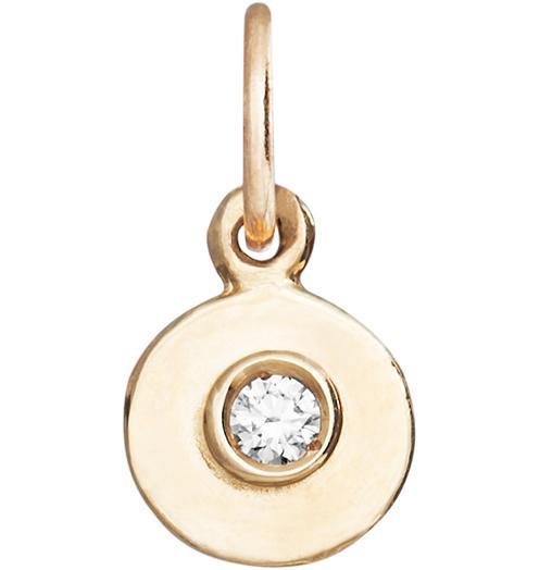 Birth Jewel Mini Disk Charm With Diamond Jewelry Helen Ficalora 14k Yellow Gold For Necklaces And Bracelets