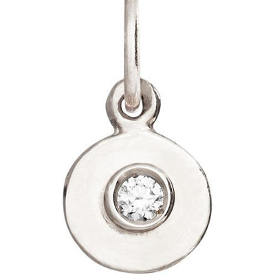Birth Jewel Mini Disk Charm With Diamond Jewelry Helen Ficalora 14k White Gold For Necklaces And Bracelets