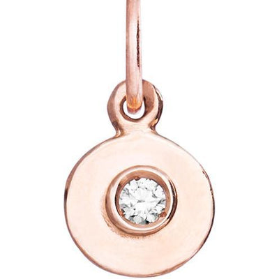 Birth Jewel Mini Disk Charm With Diamond Jewelry Helen Ficalora 14k Pink Gold For Necklaces And Bracelets