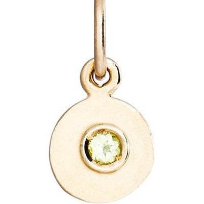 August Birthstone Peridot Disc Pendant in 14K Gold - Helen Ficalora