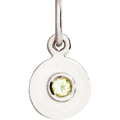 Birth Jewel Mini Disk Charm With Peridot Jewelry Helen Ficalora 14k White Gold For Necklaces And Bracelets