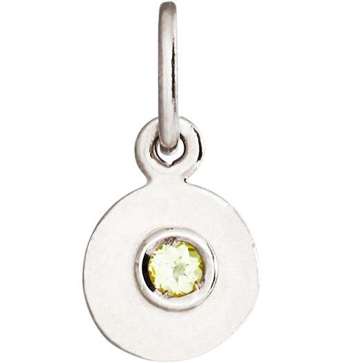 Birth Jewel Mini Disk Charm With Peridot Jewelry Helen Ficalora 14k White Gold For Necklaces And Bracelets