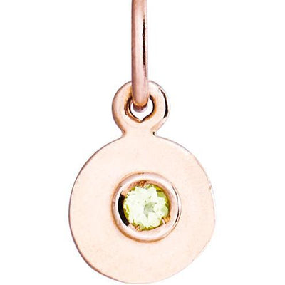Birth Jewel Mini Disk Charm With Peridot Jewelry Helen Ficalora 14k Pink Gold For Necklaces And Bracelets
