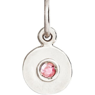 Birth Jewel Mini Disk Charm With Pink Tourmaline Jewelry Helen Ficalora 14k White Gold For Necklaces And Bracelets