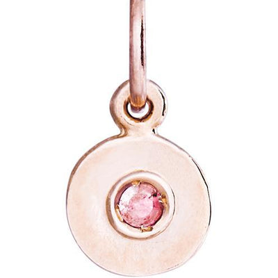Birth Jewel Mini Disk Charm With Pink Tourmaline Jewelry Helen Ficalora 14k Pink Gold For Necklaces And Bracelets
