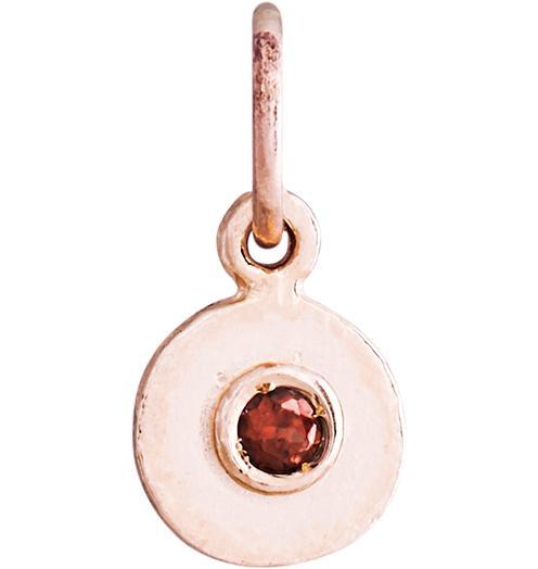 Birth Jewel Mini Disk Charm With Ruby Jewelry Helen Ficalora 14k Pink Gold v