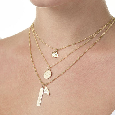 August Birthstone Peridot Disc Pendant in 14K Gold - Helen Ficalora