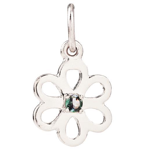 Birth Jewel Flower Charm With Alexandrite Jewelry Helen Ficalora 14k White Gold