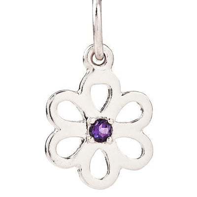 Birth Jewel Flower Charm With Amethyst Jewelry Helen Ficalora 14k White Gold