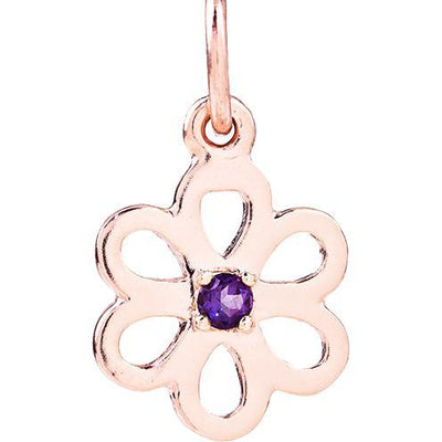 Birth Jewel Flower Charm With Amethyst Jewelry Helen Ficalora 14k Pink Gold