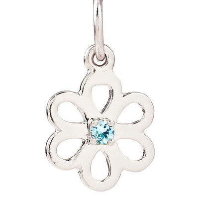 Birth Jewel Flower Charm With Aquamarine Jewelry Helen Ficalora 14k White Gold
