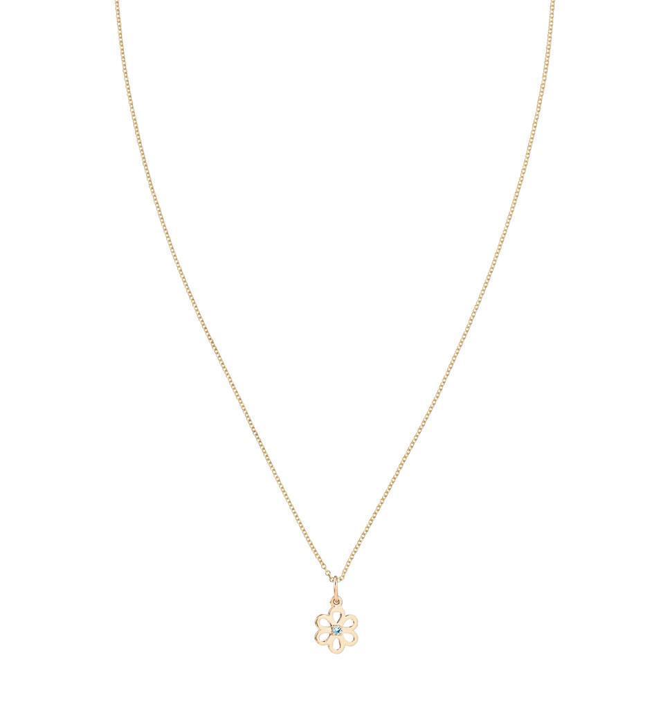 Birth Jewel Flower Charm With Aquamarine Jewelry Helen Ficalora 