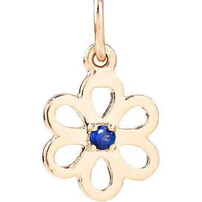 Birth Jewel Flower Charm With Blue Sapphire Jewelry Helen Ficalora 14k Yellow Gold
