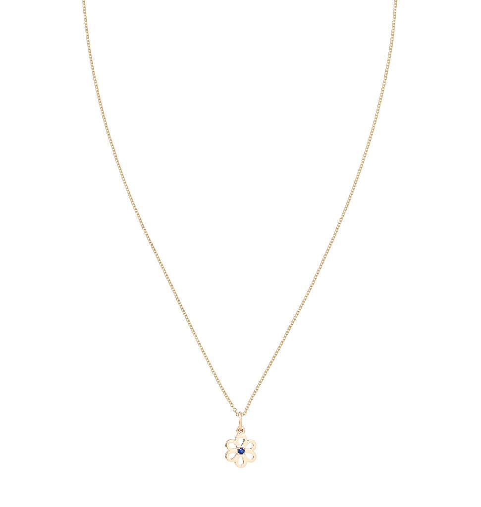 Birth Jewel Flower Charm With Blue Sapphire Jewelry Helen Ficalora 