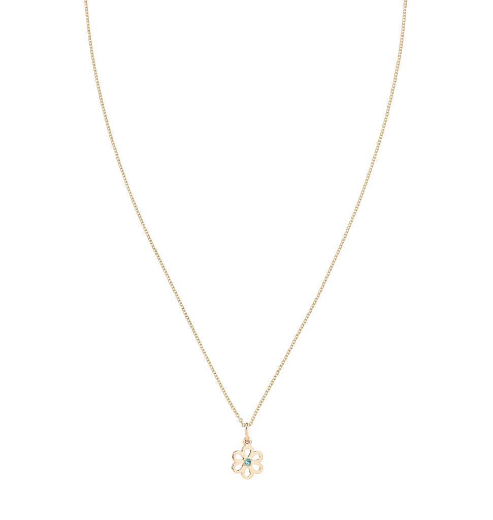 Birth Jewel Flower Charm With Blue Zircon Jewelry Helen Ficalora 