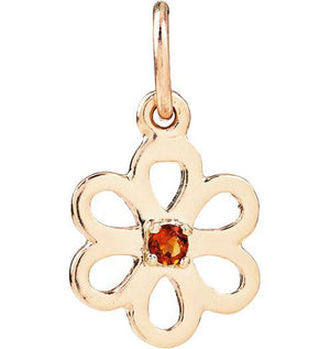 Birth Jewel Flower Charm With Citrine Jewelry Helen Ficalora 14k Yellow Gold