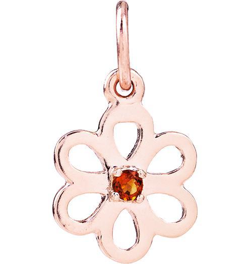 Birth Jewel Flower Charm With Citrine Jewelry Helen Ficalora 14k Pink Gold