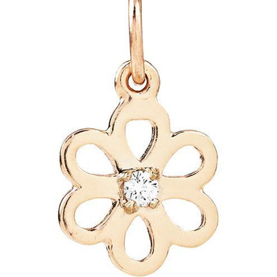 Birth Jewel Flower Charm With Diamond Jewelry Helen Ficalora 14k Yellow Gold For Necklaces And Bracelets