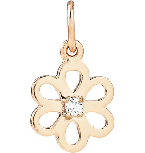 Birth Jewel Flower Charm With Diamond Jewelry Helen Ficalora 14k Yellow Gold For Necklaces And Bracelets