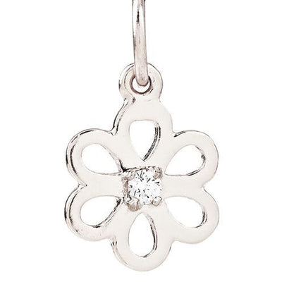 Birth Jewel Flower Charm With Diamond Jewelry Helen Ficalora 14k White Gold For Necklaces And Bracelets