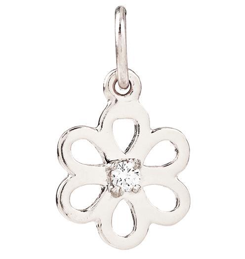 Birth Jewel Flower Charm With Diamond Jewelry Helen Ficalora 14k White Gold For Necklaces And Bracelets