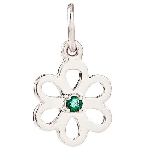 Birth Jewel Flower Charm With Emerald Jewelry Helen Ficalora 14k White Gold For Necklaces And Bracelets
