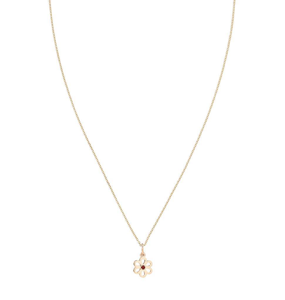 Birth Jewel Flower Charm With Garnet Jewelry Helen Ficalora 