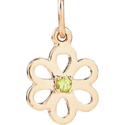Birth Jewel Flower Charm With Peridot Jewelry Helen Ficalora 14k Yellow Gold