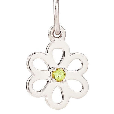 Birth Jewel Flower Charm With Peridot Jewelry Helen Ficalora 14k White Gold