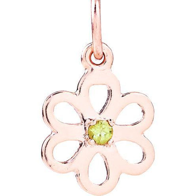 Birth Jewel Flower Charm With Peridot Jewelry Helen Ficalora 14k Pink Gold
