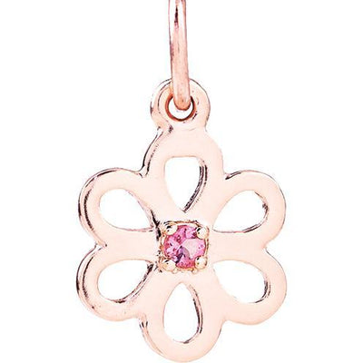 Birth Jewel Flower Charm With Pink Tourmaline Jewelry Helen Ficalora 14k Pink Gold