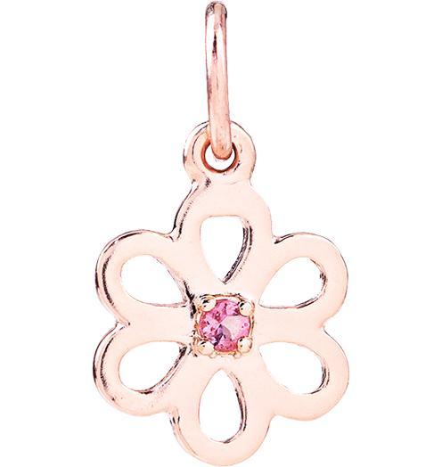 Birth Jewel Flower Charm With Pink Tourmaline Jewelry Helen Ficalora 14k Pink Gold