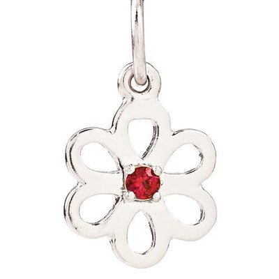 Birth Jewel Flower Charm With Ruby Jewelry Helen Ficalora 14k White Gold