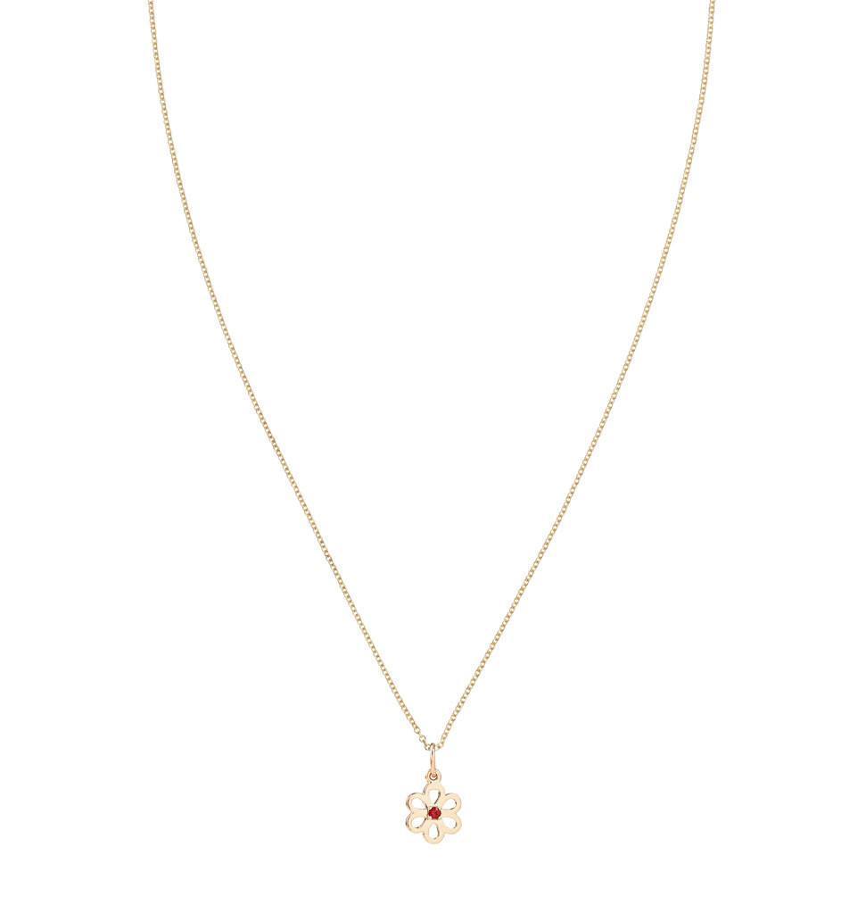 Birth Jewel Flower Charm With Ruby Jewelry Helen Ficalora 